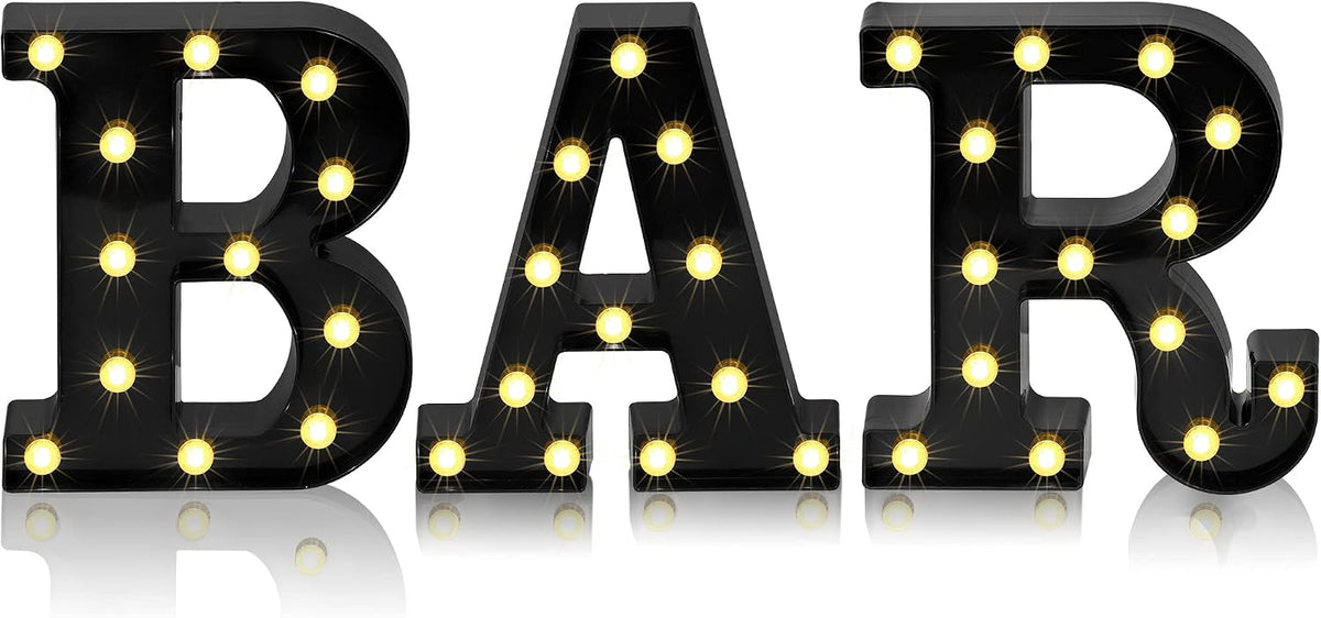 3 Letreros LED Barra 8.9x23.7pulg Decoración Hogar