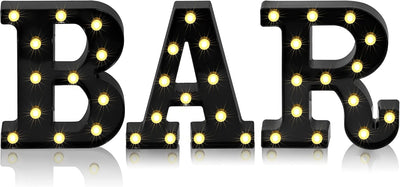 3 Letreros LED Barra 8.9x23.7pulg Decoración Hogar