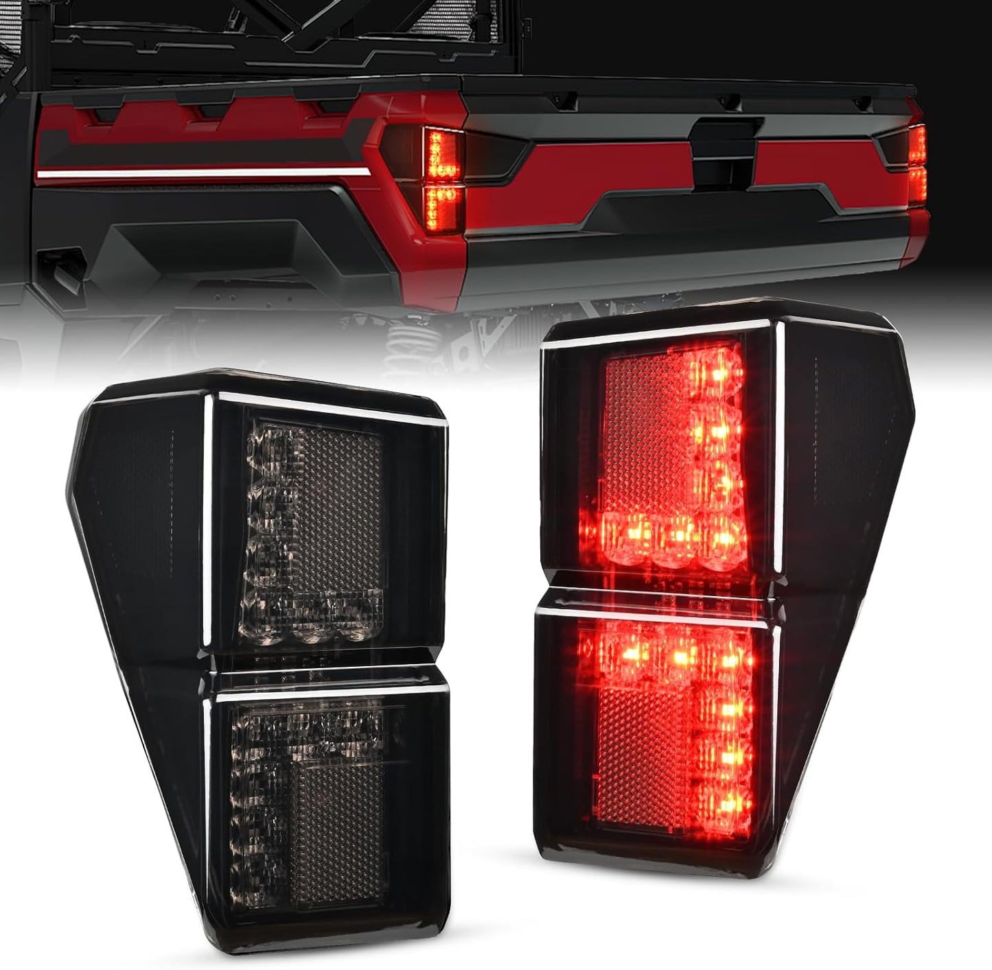 Luces traseras LED para Polaris Ranger 1000 XP/Crew par rojo