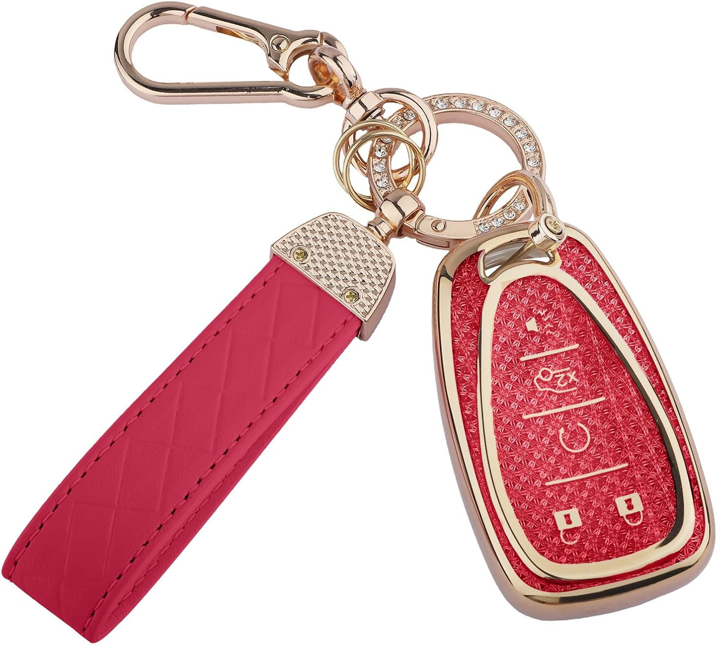 Funda llavero TPU brillante para Chevy Equinox Malibu Oro Rojo