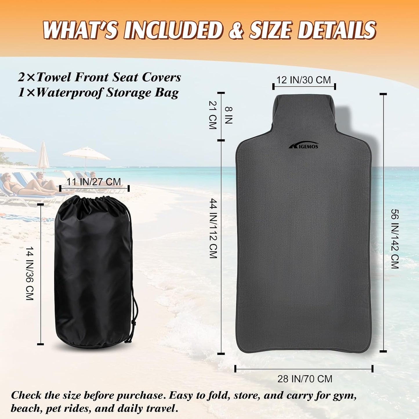 Funda toalla asiento auto impermeable ajuste universal