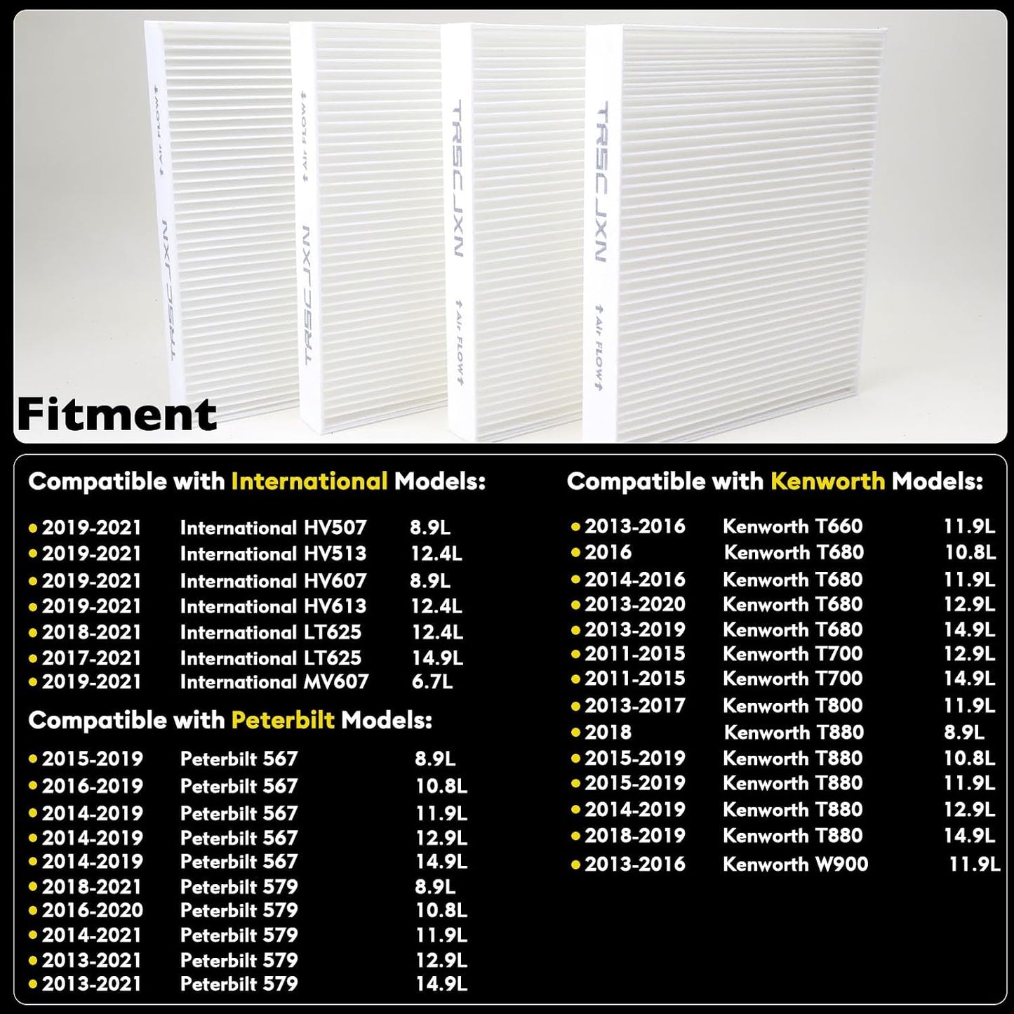 Filtro aire cabina Kenworth T660 T880 Peterbilt 567