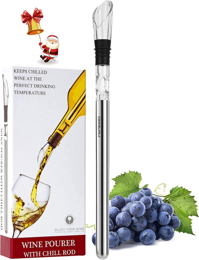 Enfriador vino acero inox 3en1 con aireador y vertedor