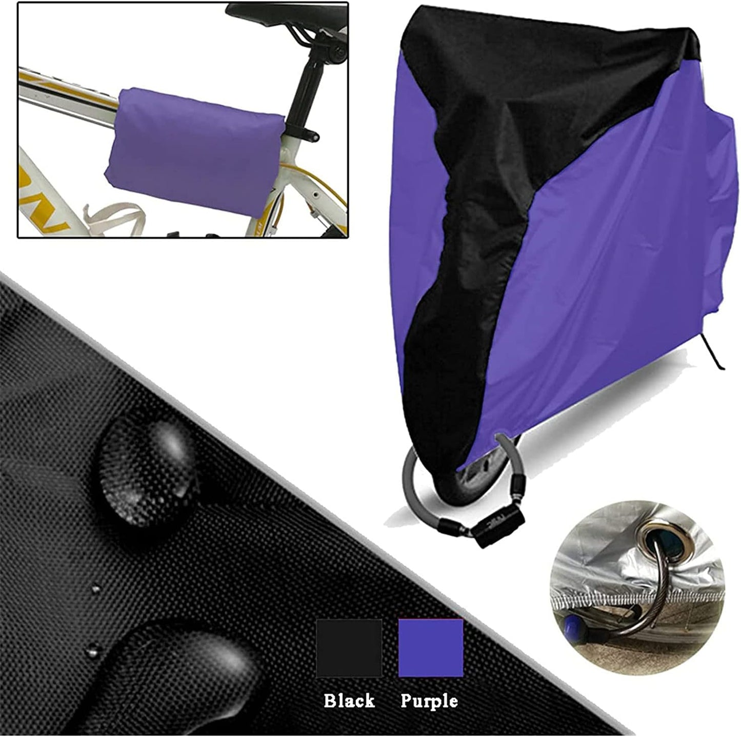 Cubierta bicicleta impermeable con ojales de candado