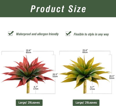 Plantas artificiales agave UV 28" pack 2 amarillo