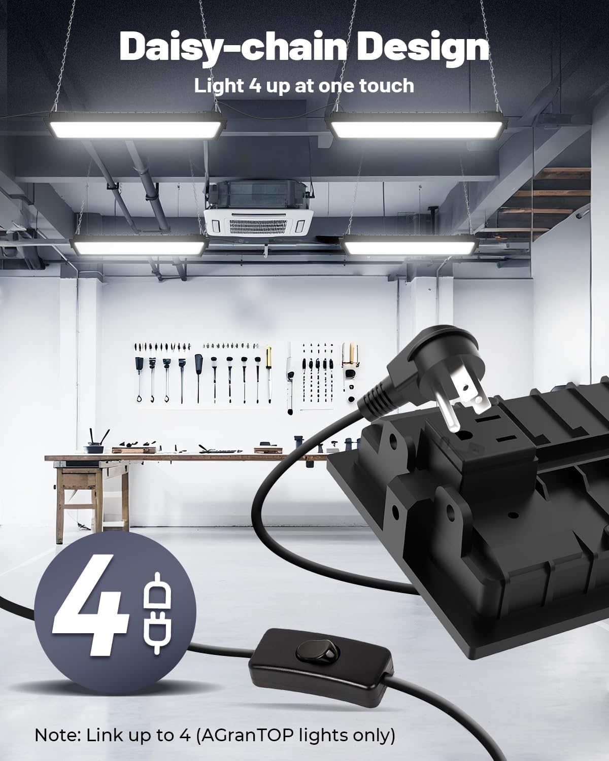 4 Luces LED enchufables aluminio 100W 15000LM