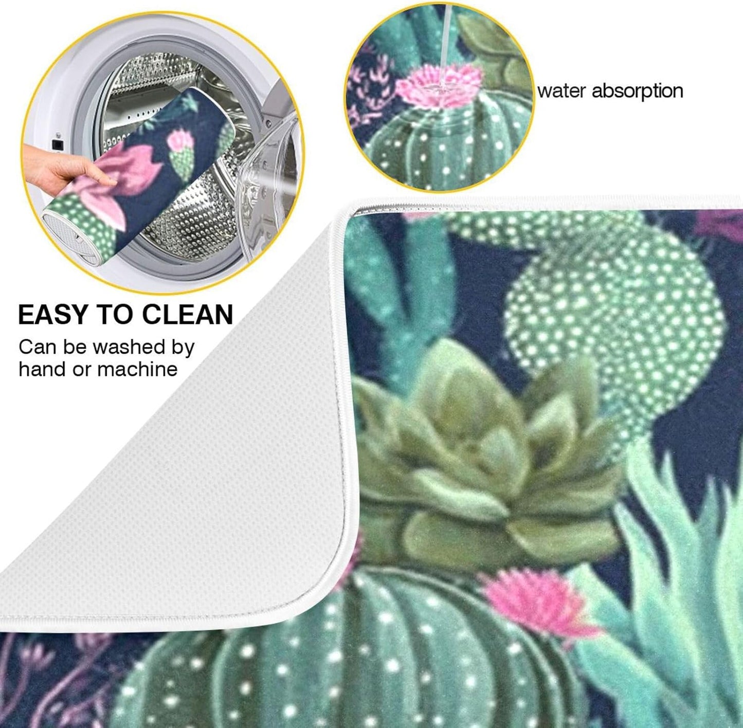 Tapete secado platos tropicales cactus 16x18pulg