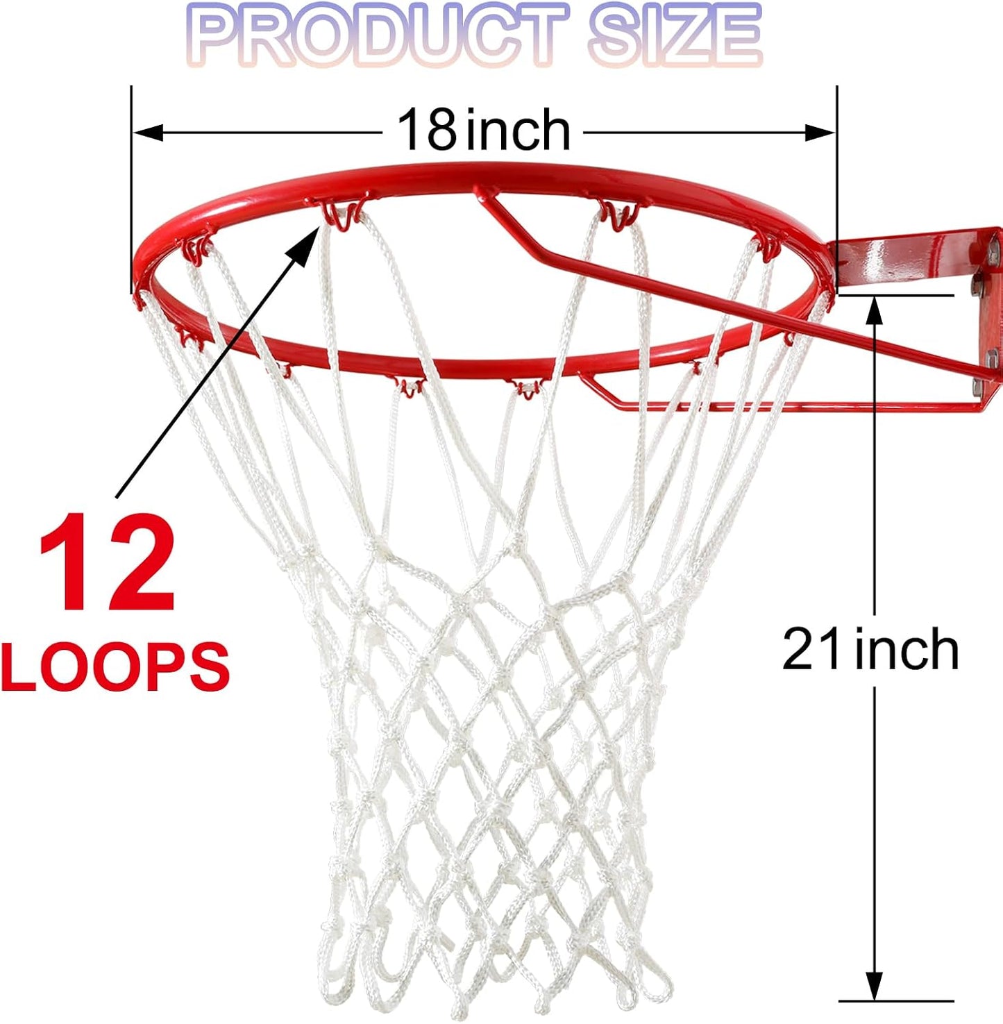 Red baloncesto exterior 12 bucles resistente clima
