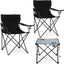2 Sillas Campamento Adultos con Mesa Plegable Negro