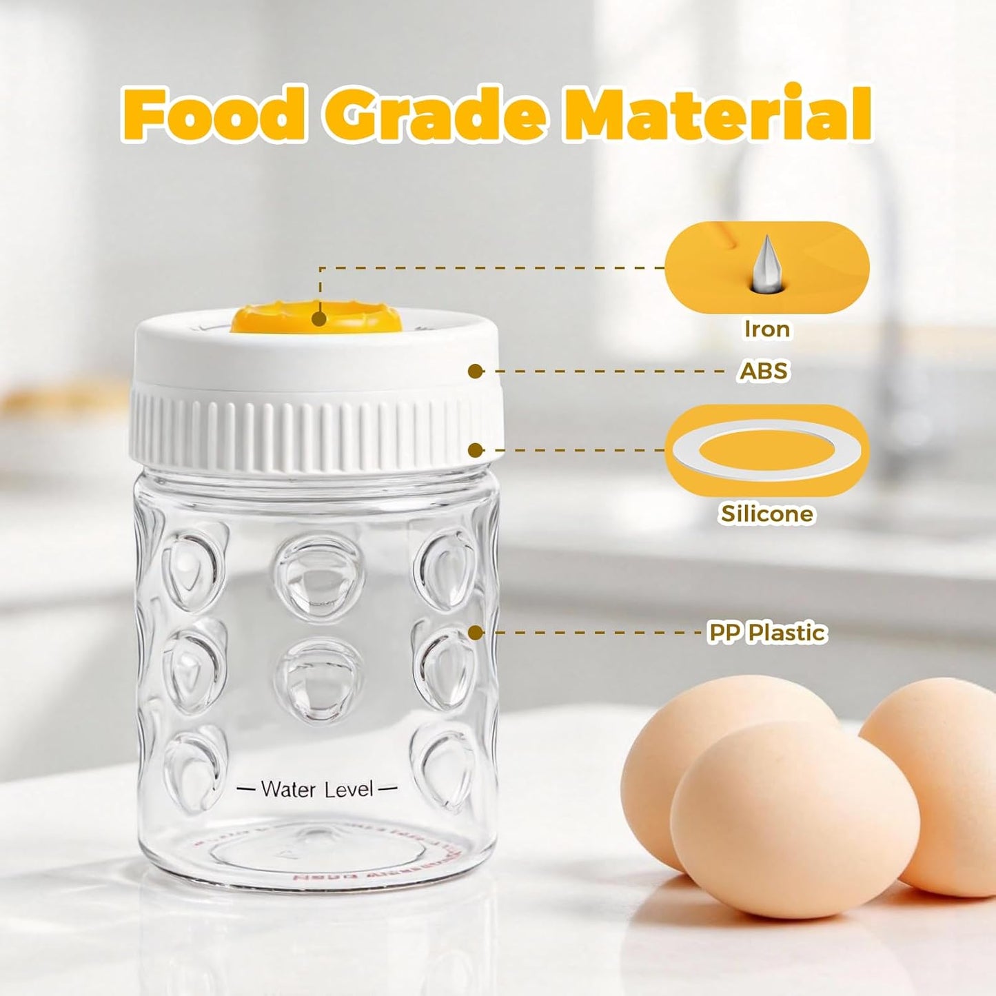 Pelador de huevos 2en1 con perforador transparente