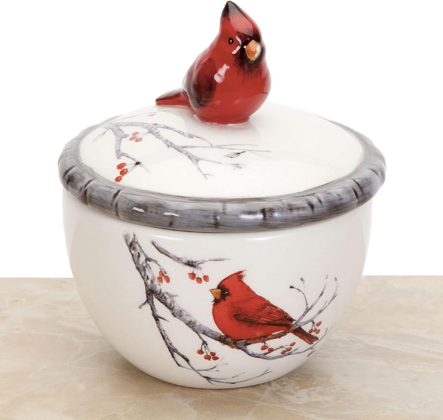 Caja cerámica Cardinal para recuerdos y joyas