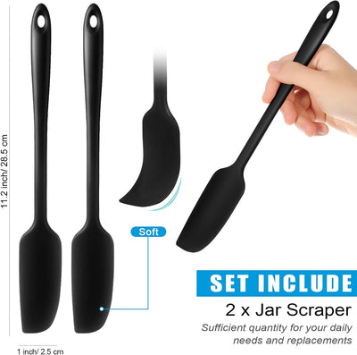 2 Pzas Espátulas Silicona Mango Largo para Frascos Batidos
