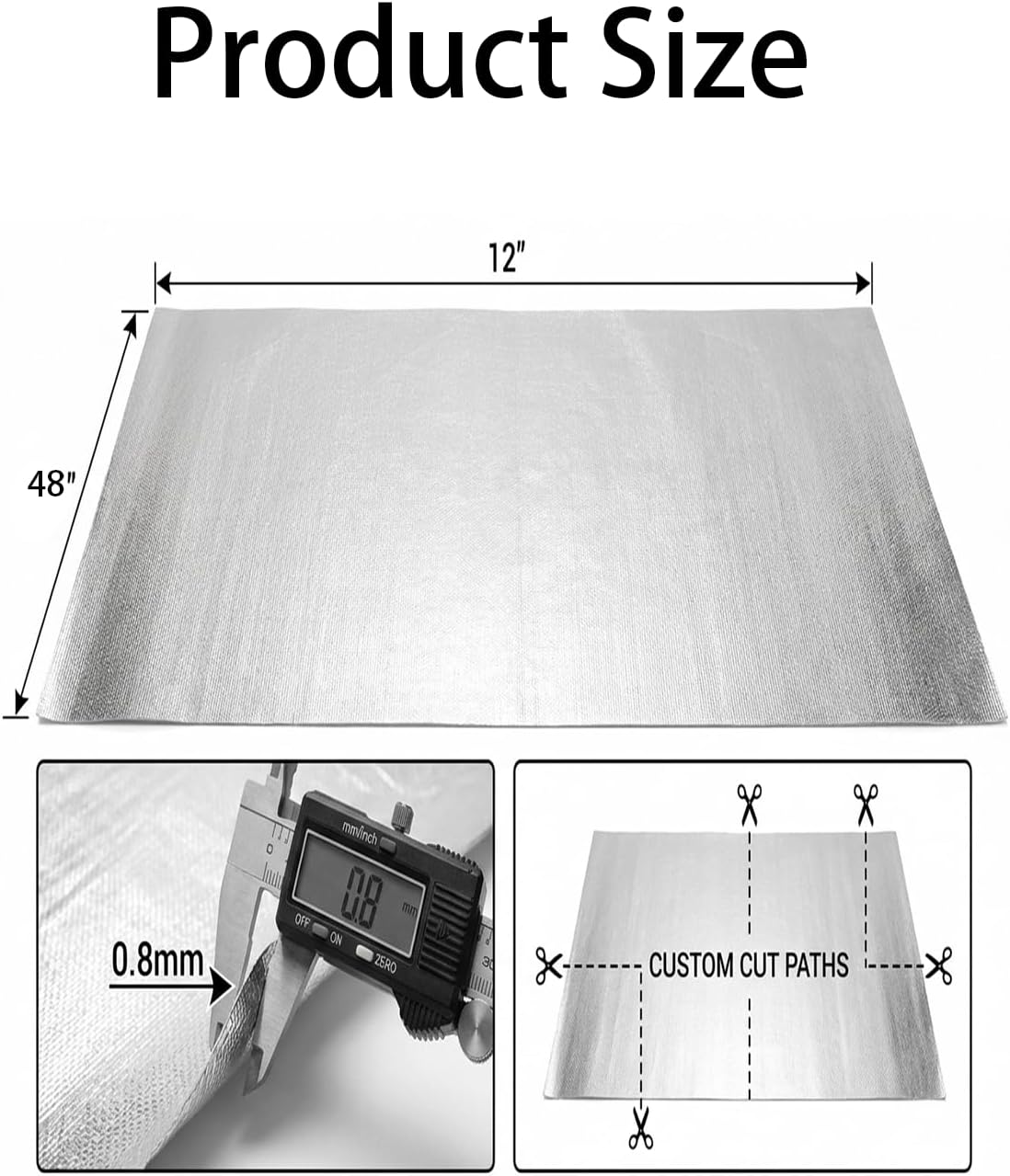 Protector repisa chimenea térmico aluminio 12x48"