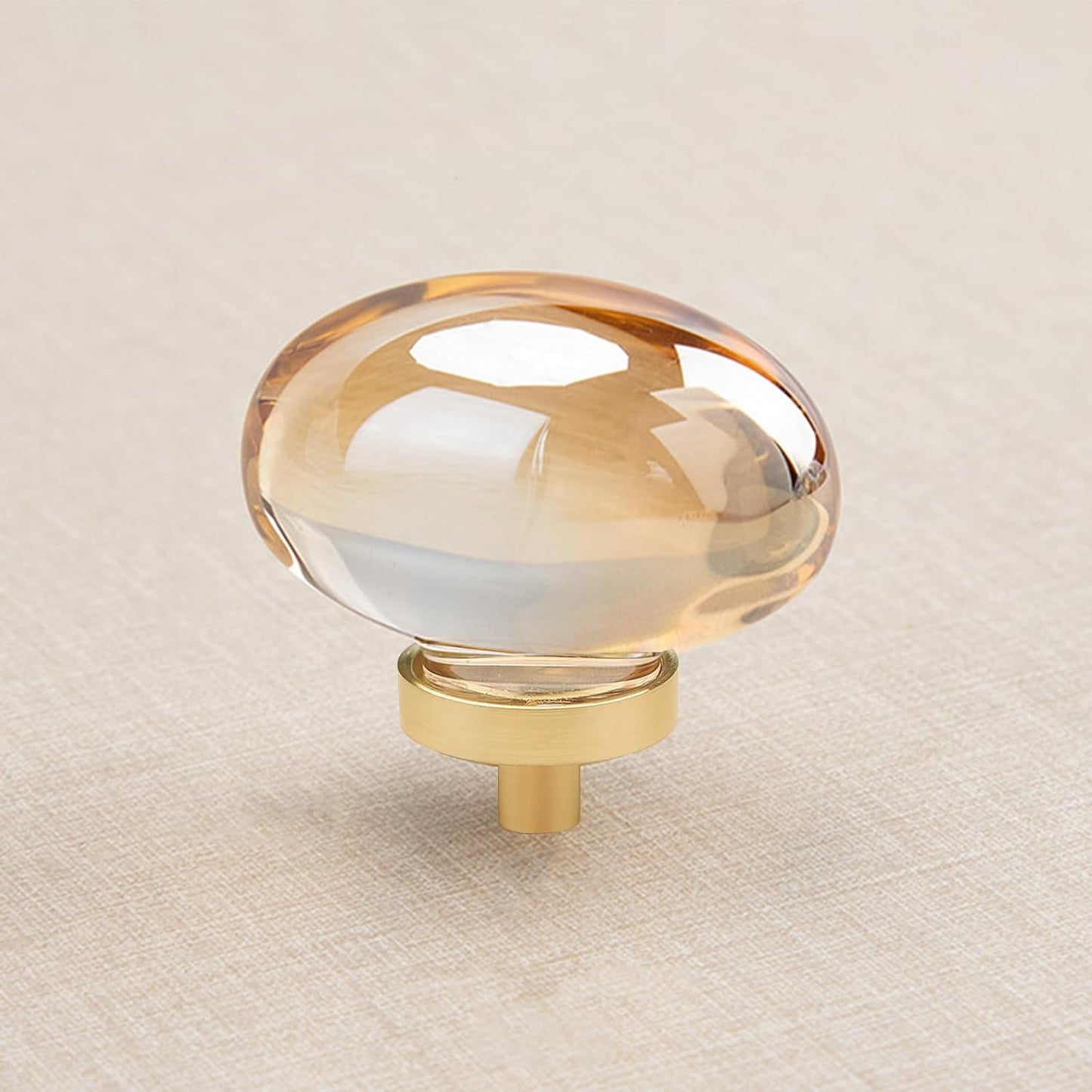 8 Pomos Cristal Dorado para Armarios Tocador