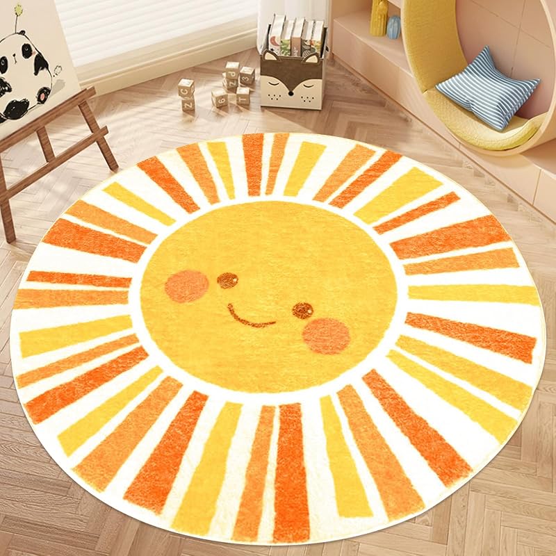 Alfombra bohemia redonda para niños dormitorio set
