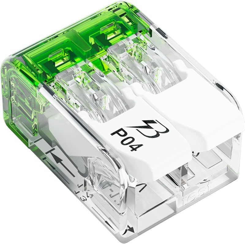 Tuercas eléctricas palanca 2 puertos 12-24 AWG transparente set 10