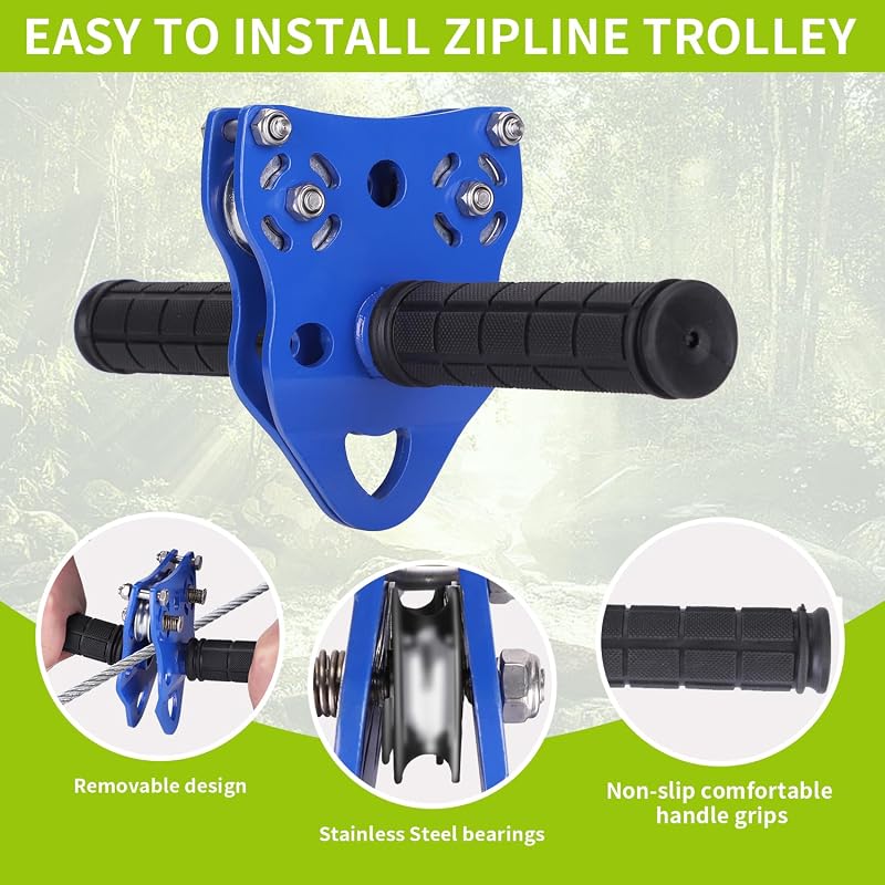 Cremallera patio trasero 200ft tirolesa ajustable 390lb