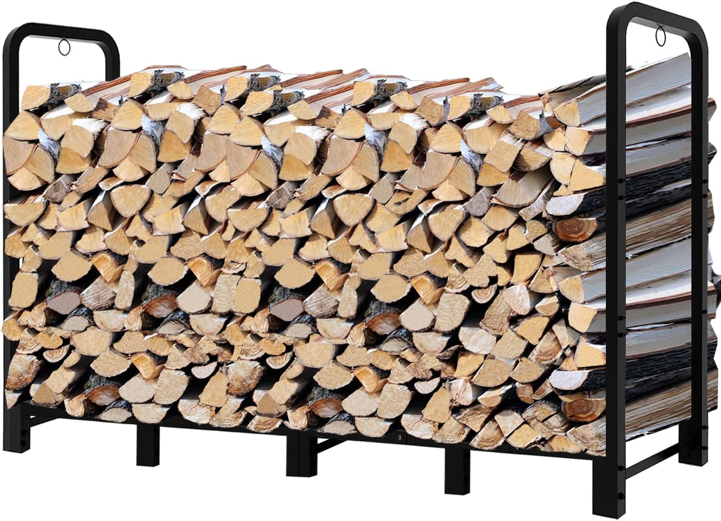 Soporte ajustable leña 8ft para chimenea color negro
