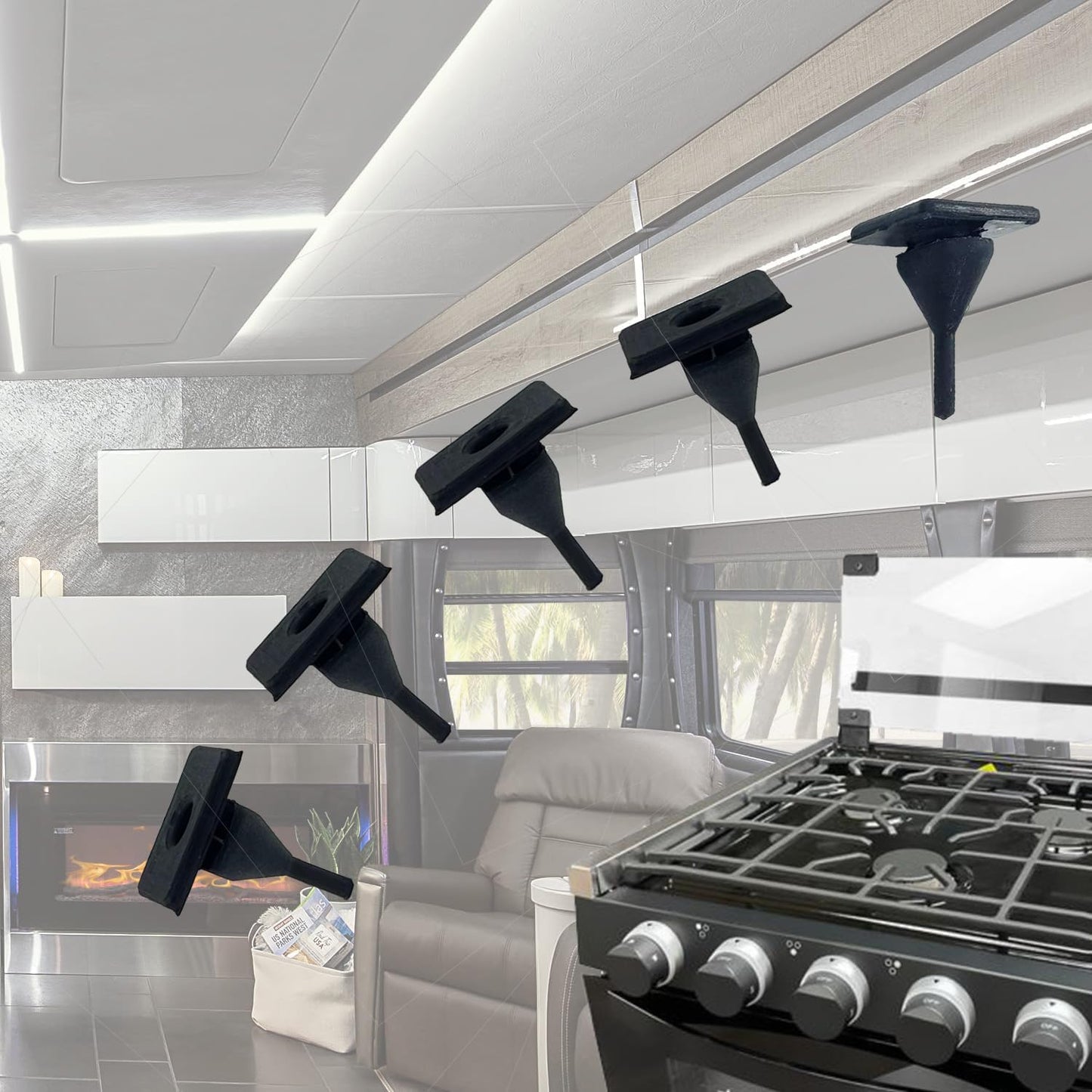 Pies goma rejilla comp Greystone Magic Chef Pro estufa gas 10 pzas