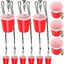 Vaso chupito con cordón clip rápido set 12 taza mini roja