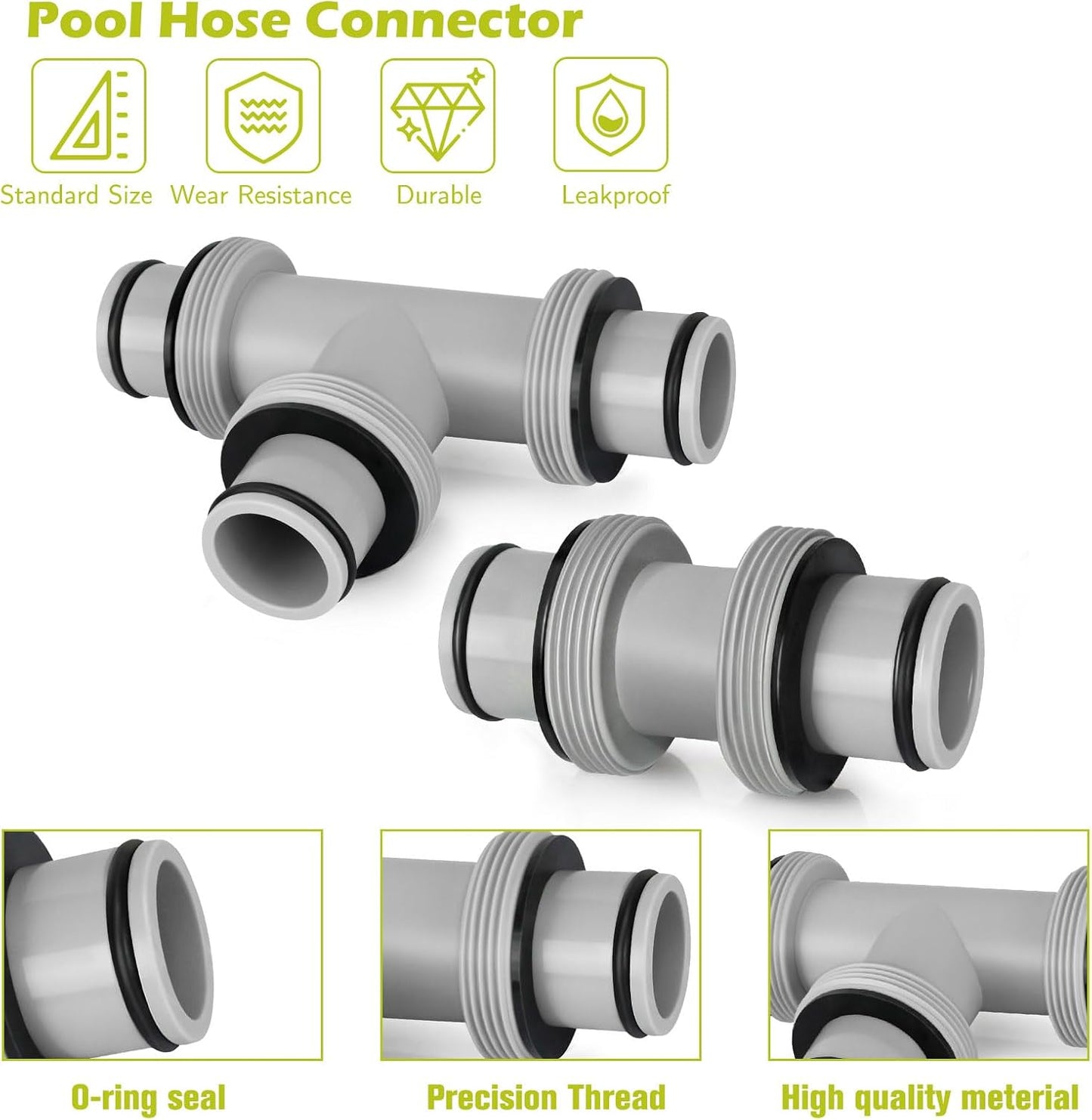 Conectores manguera piscina 1.5" en T con juntas tórica