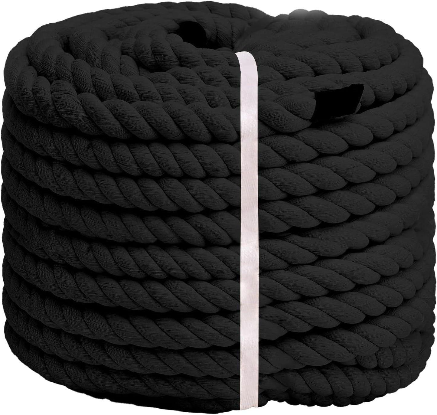 Cuerda algodón trenzada 3 hebras 15m color negro