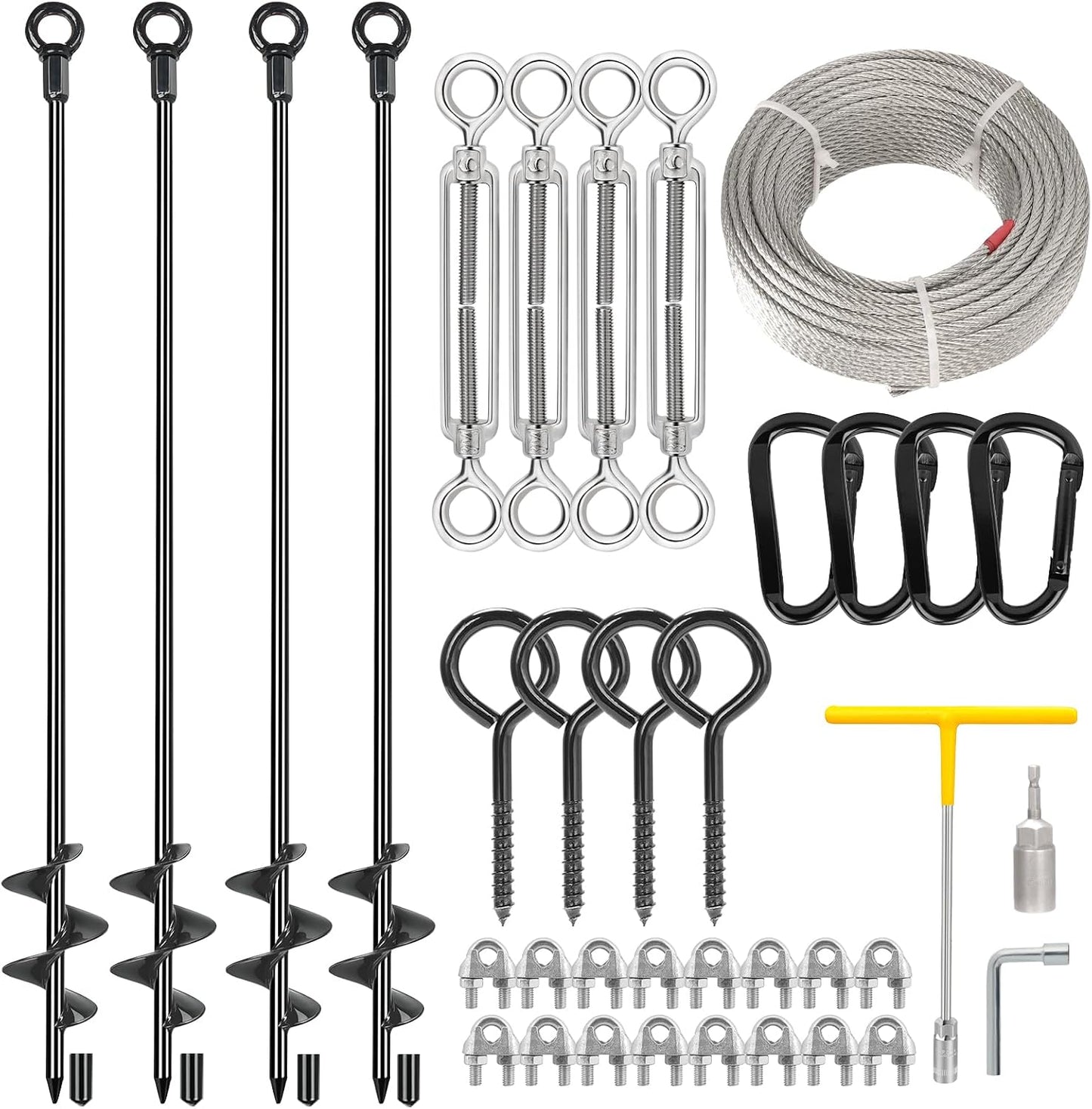 Set 4 anclajes tierra 30pulg galvanizado alta resistencia
