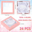 24 Cajas Regalo Joyería 3.5x3.5" Cartón Tapas Transparentes