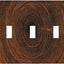 Placa interruptor madera granos marrón estilo granja 3 gang