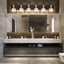 Luces cristal tocador baño 6 luces negro dorado