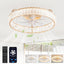 Ventilador techo 20pulg luz led 3cct 6 vel silencioso dorado