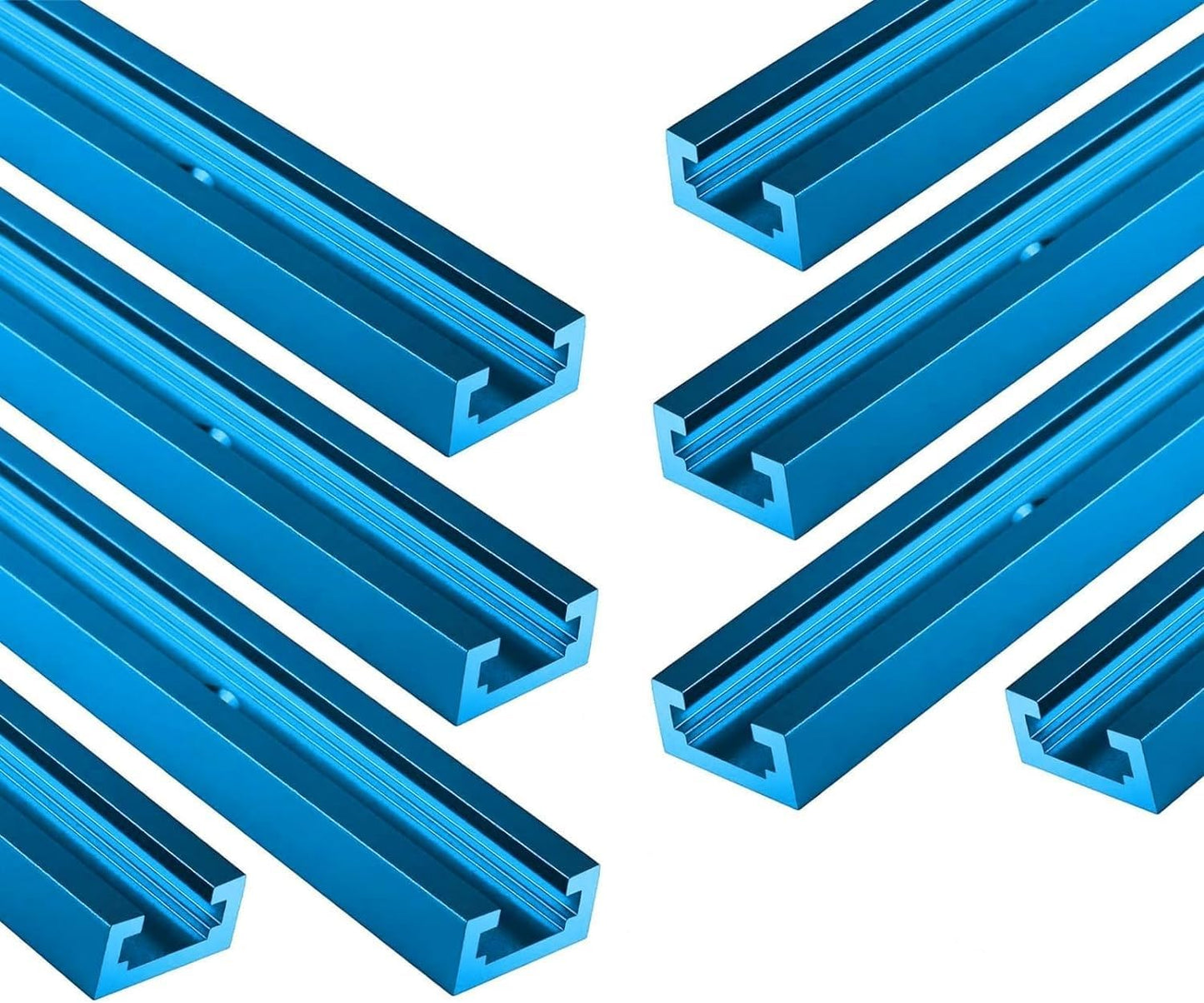 8 Pzas Pista T Carpintería 48pulg Azul Aluminio