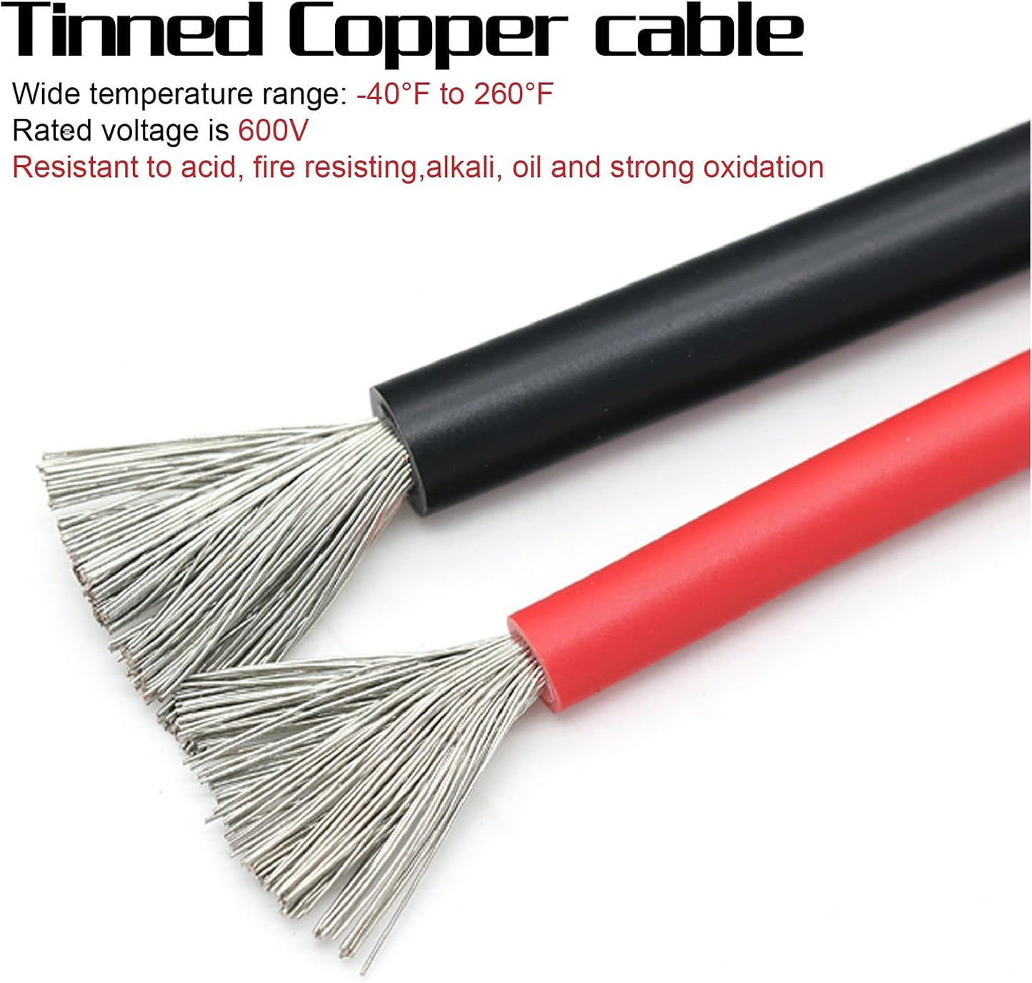 Cable cobre estañado 12 AWG para panel solar y barco