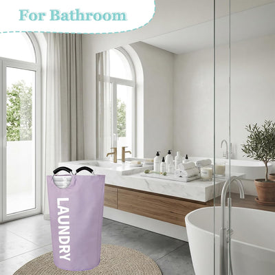 Cesta lavandería plegable 95L morado espuma aluminio