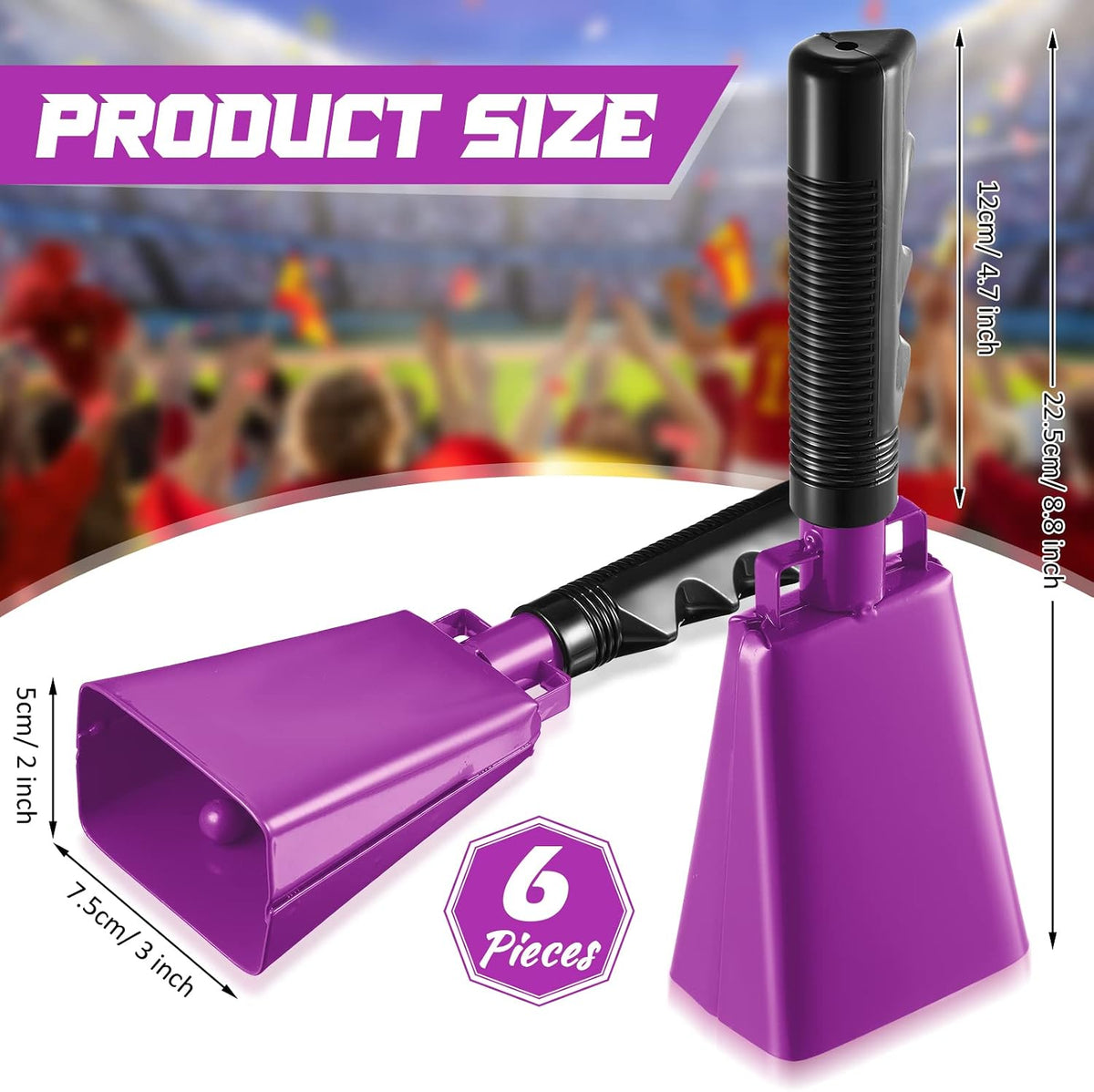 6 Campanas Metal con Asa para Eventos Deportivos