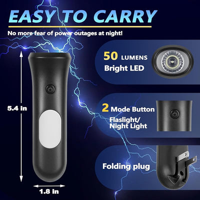 4en1 Luces Emergencia 3 Pzas Linterna LED Recargable