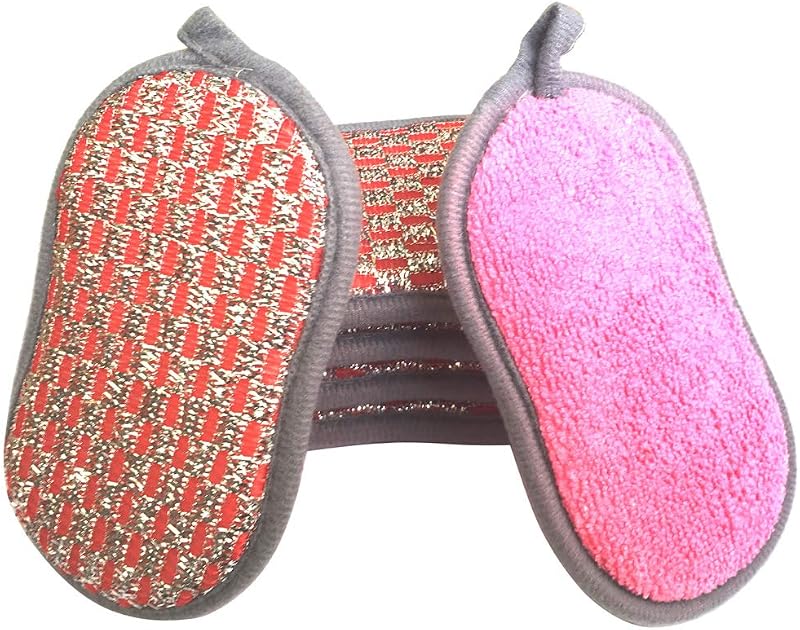 6 Pzas Esponjas Microfibra Doble Efecto Antiarañazos para Cocina