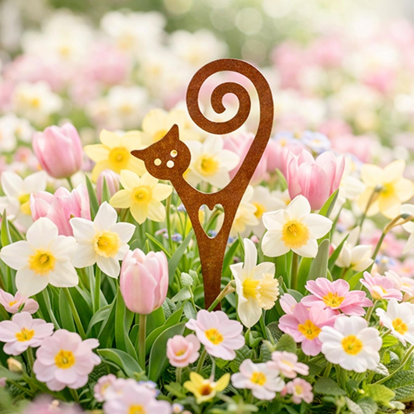 Estaca metal recubierta polvo para macetas jardín