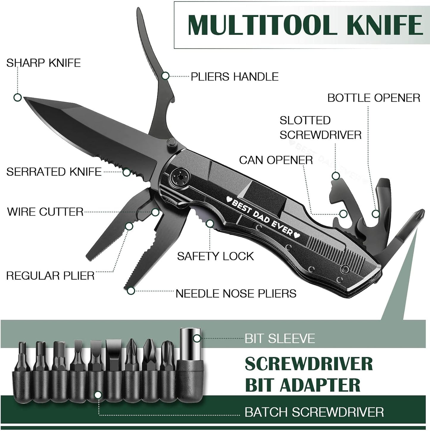 Cuchillo multiherramienta para papá regalo Navidad cumpleaños