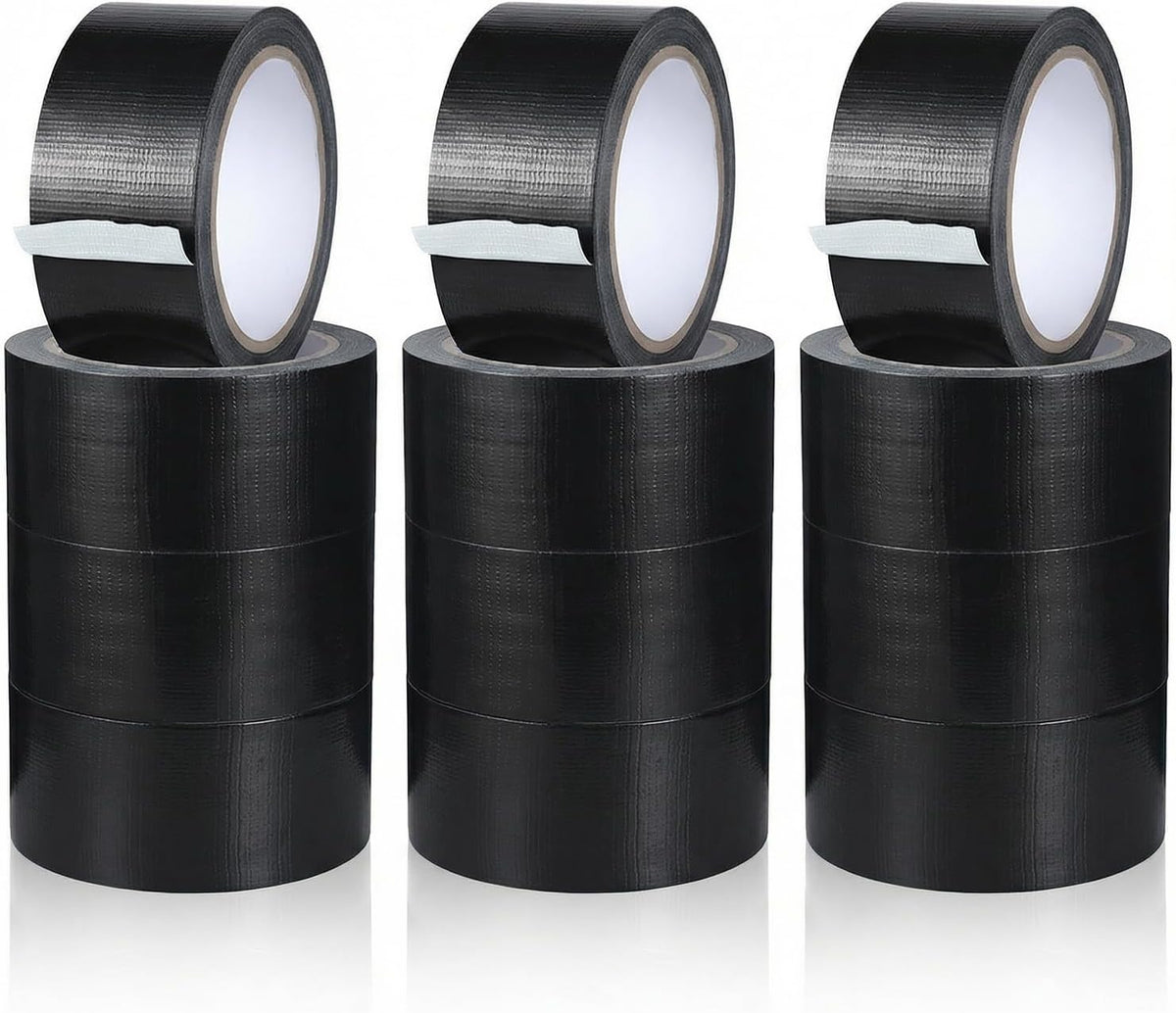 Cinta adhesiva negra 1.88pulg x 22yd 12 rollos multiusos