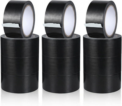 Cinta adhesiva negra 1.88pulg x 22yd 12 rollos multiusos