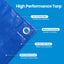 Lona 5x7ft impermeable UV resistente azul multiusos