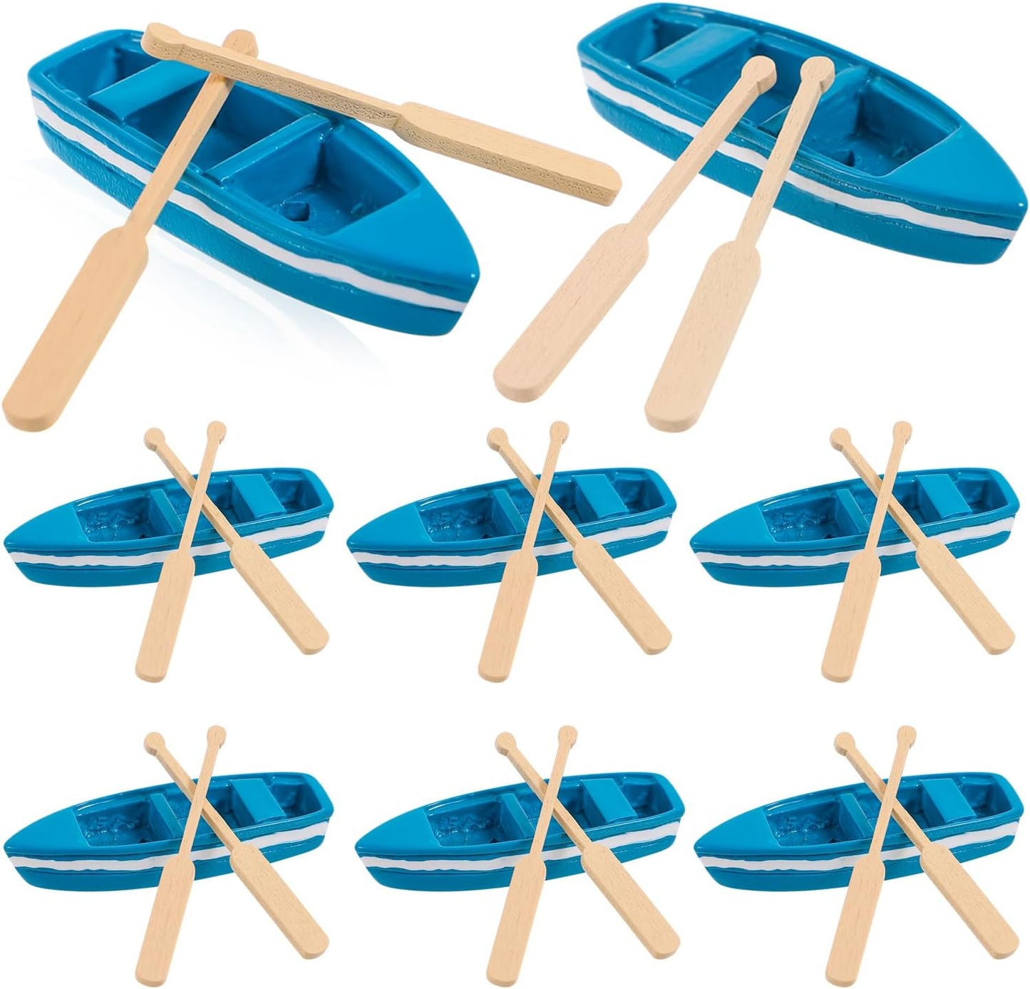 8 Juegos Mini Bote Remos Resina Accesorios Jardín Hadas