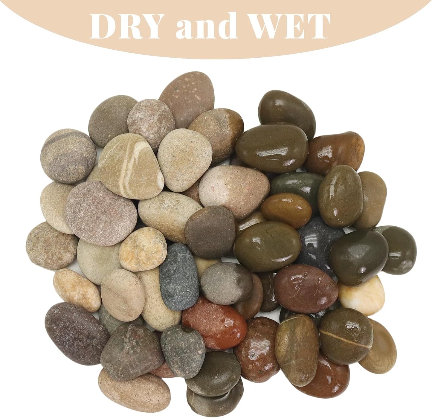 Piedras decorativas 0.8-1.5" para jardín y acuarios