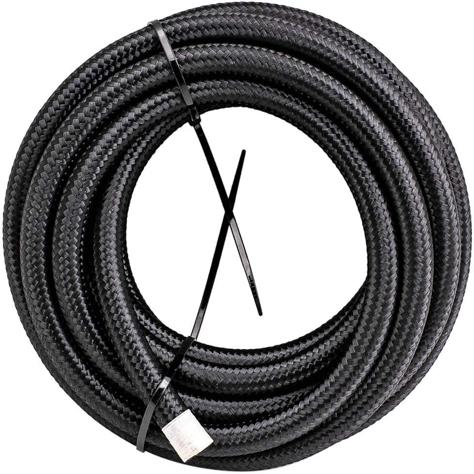 Línea combustible 1/4" 10" acero inox trenzada