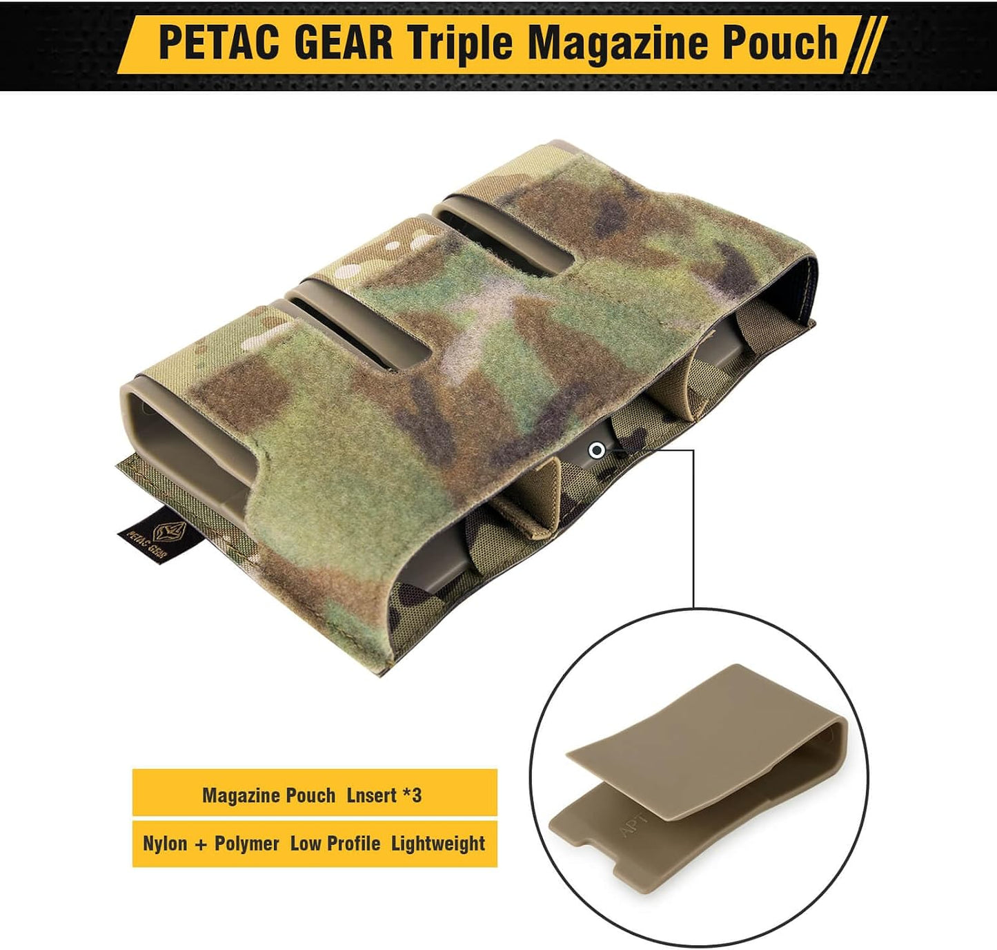 Bolsa triple canguro con bolsillo cargador 5.56pulg