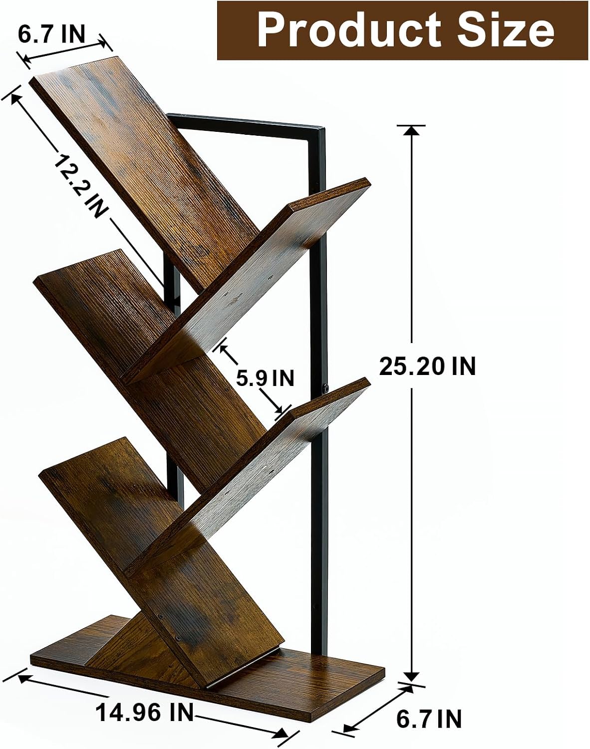 Estantería madera 5 niveles colgante pared hogar oficina
