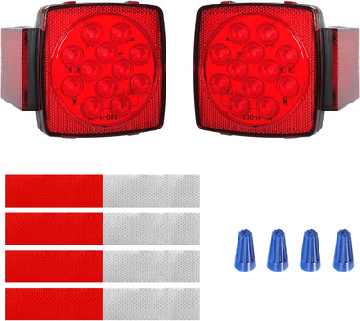 2 Luces LED cuadradas para remolque 12V cumple DOT