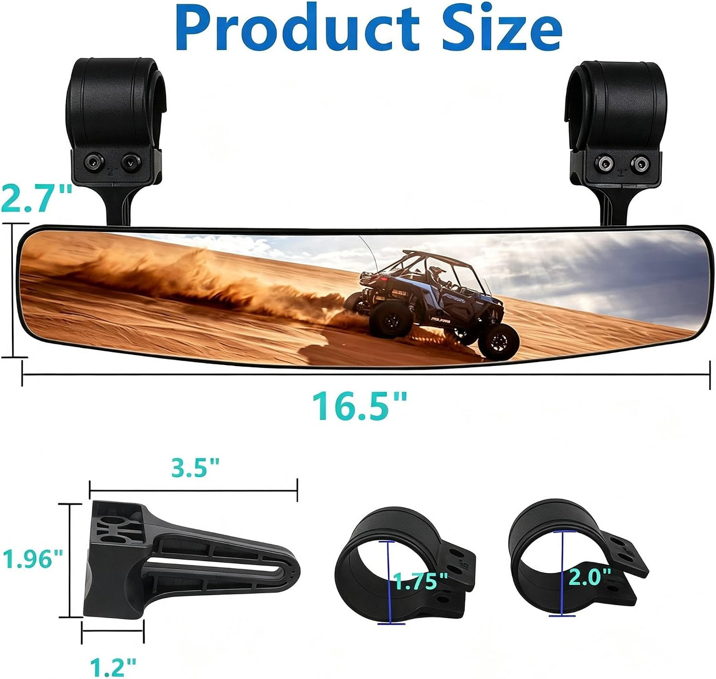 Espejo retrovisor UTV 16.5" comp Polaris RZRTurbo PRO XP