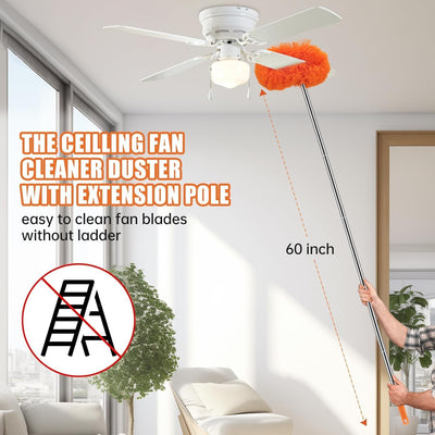 Limpiador ventilador techo poste 60pulg plumeros 14uds